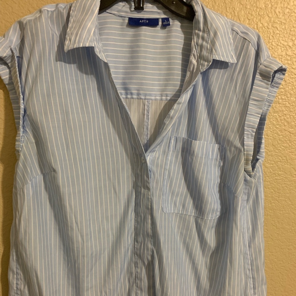 Light blue stripe top